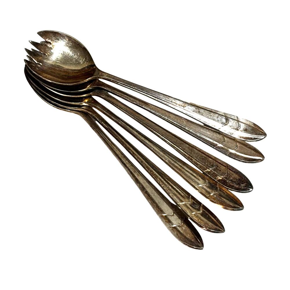 Vintage Loxley Pattern Ice Cream Forks (6) by Maurice Stables Sheffield England